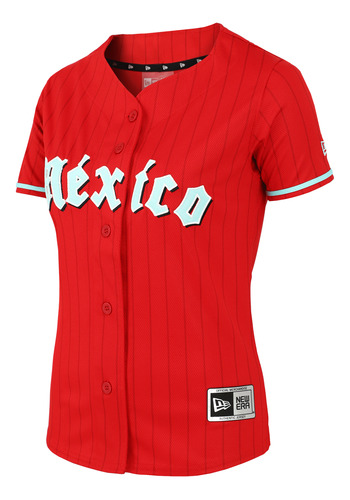 Jersey New Era Diablos Pinstripe Rojo Mujer Rojo