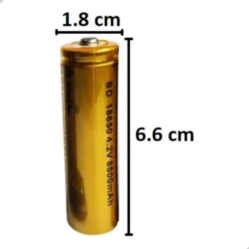 Kit 6 Bateria18650 Li-ion 8800mh 3.7v Lanterna Tática Led