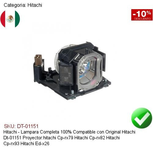 Lampara Compatible Hitachi Dt-01151 Cp-rx79/rx82/rx93 Ed-x26