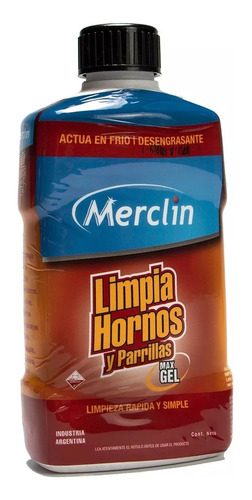 Limpia Hornos Gel Parrillas Desengrasante Merclin 12x500ml 