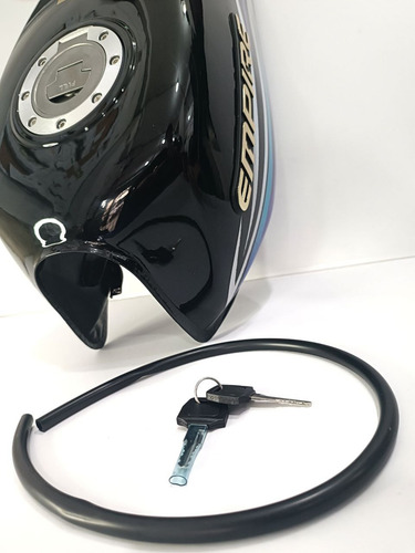 Tanque De Gasolina Horse Rayas Locas Negro Completa Original