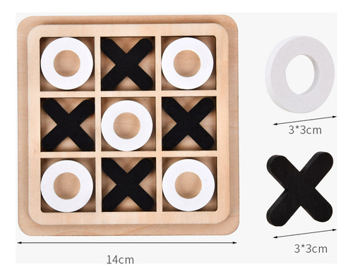 Juego De Ajedrez De Tres En Raya De Madera, Juego De Ajedrez