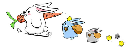 Animal Bunny Stickers Gráfico Para Motos Coches Izquierda L