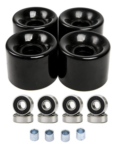 Ruedas Pro Skateboard Dureza 78a Con Cubierta Negra Negra