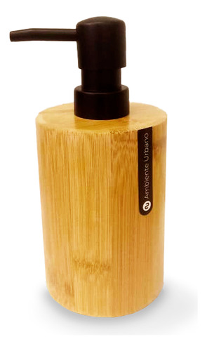 Dispenser Bamboo Tapa Negra Cilindrico 16,5 Cm X 8 Cm  Baño