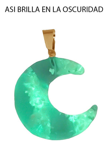 Dorado Dije Celeste Brilla En Oscuridad Luna Cielo C:10280 Dorado