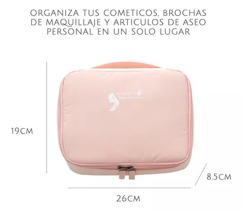 Cosmetiquera Maquillaje Y Cosmeticos Neceser Brochas Viaje Color Rosa