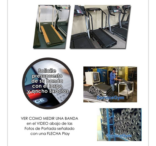 Imagen 3 de 3 de Banda Repuesto Proteus Mtm 6200 Cinta De Correr Servicegym