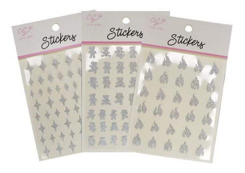  Stickers Autoadhesivo Holografico Glitter X3 Mod1 Lefemme