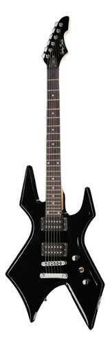 Guitarra eléctrica Harley Benton Rock WL-20 de tilo black brillante con diapasón de amaranto