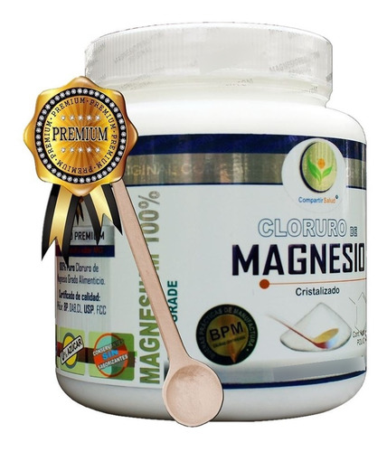 Cloruro De Magnesio Pote De 1/2 Kilo 100% Puro Y Natural