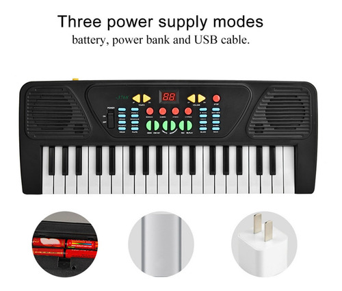 Teclado De Piano Eléctrico Usb 37key Para Niños Instrumento