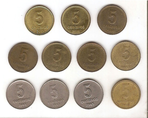 Argentina Monedas 5 Centavos Lote Distinto Años Números  