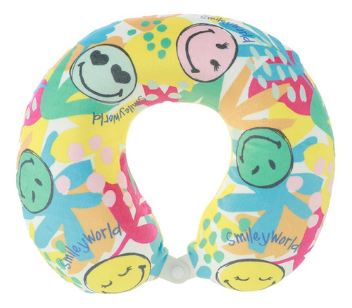 Miniso Almohada De Viaje Smiley World Memory Foam Multicolor