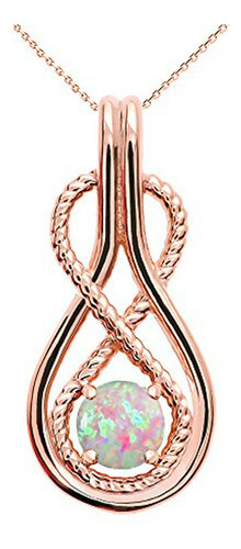 Infinity Cuerda Octubre Piedra Del Ópalo 10k Collar De Oro R