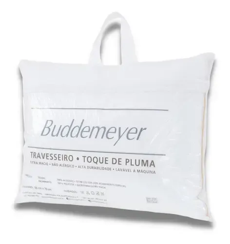 Travesseiro Toque​ De Pluma Buddemeyer 50x70cm Algodão Branco