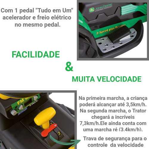 Mini Trator Infantil Elétrico John Deere Infantil Peg Perego
