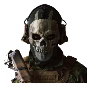 Máscara Caveira Fantasma Cosplay Call Of Duty Headgear Latex Cor A