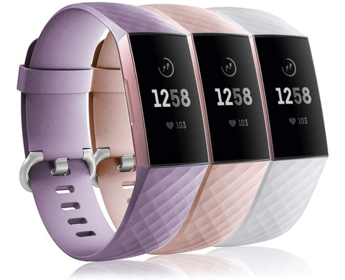 3 Mallas Para Reloj Fitbit Charge 3/4 Large L - W - Ps