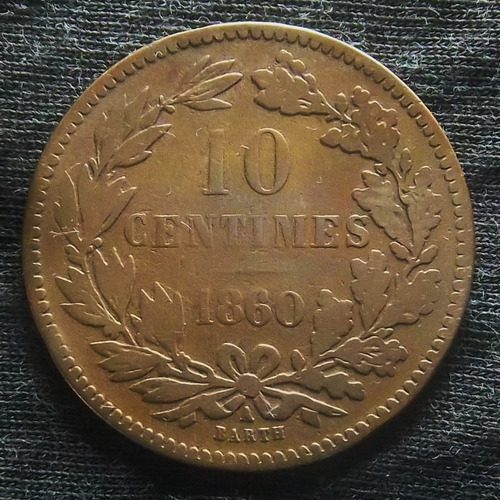 Luxemburgo 10 Centimes 1860 Bueno Km 23