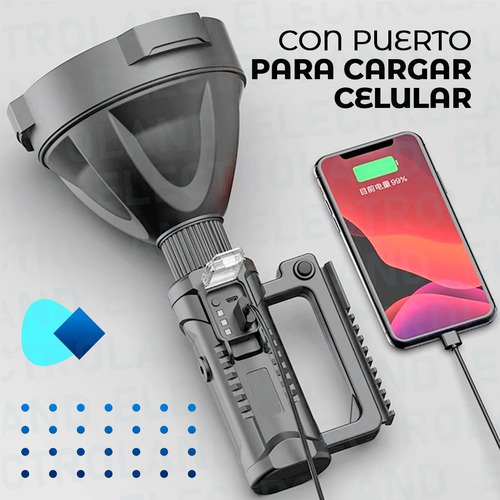 Imagen 3 de 10 de Reflector Busca Huella Recargable Led Usb + Trípode Camping