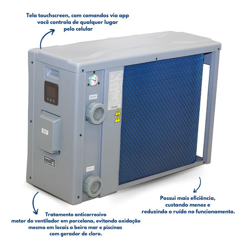 Trocador De Calor Br-60 Brustec Até 60m³ Wi-fi Inverter