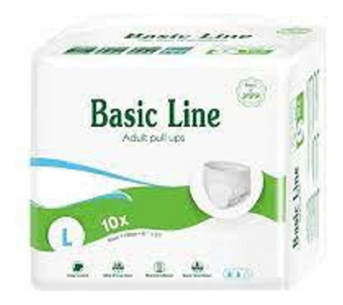 Calzon Pañal Basic Line 1.5 Litros Nateen Adulto Talla L 80 