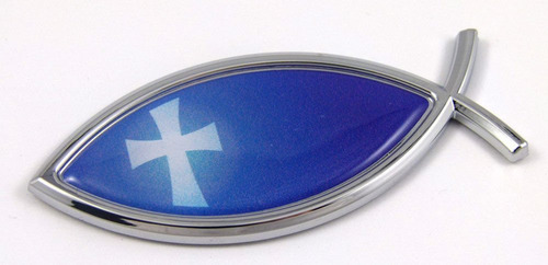 Jesus Fish With Cross Flag Car Bike Auto Chrome Emblem ...