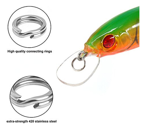 Doble Anillo Split Resistente Acero Inoxidable Kit Pesca