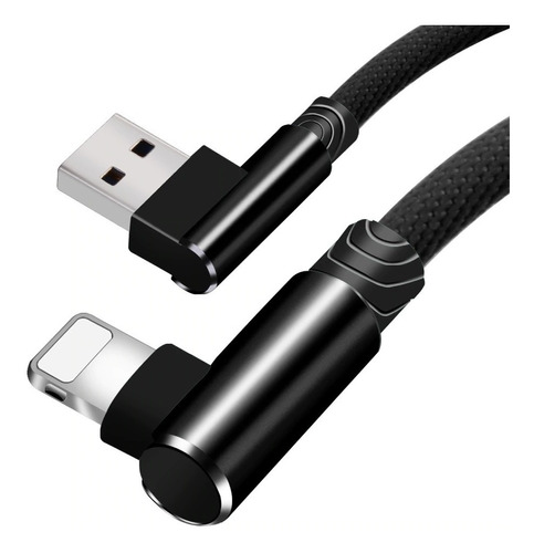 Cabo Usb Em L 90 Graus Para iPhone Lightning 