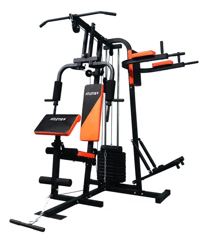 Home Gym Multifuncional 2 Estaciones Tf-7002 Color De La Estructura 57018 -  Negro Color Del Tapizado Negro