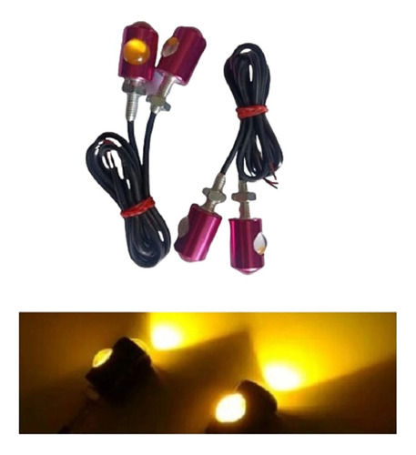 Direccional Ojo Aguila Led Moto*4/amarilla/exterior De Color