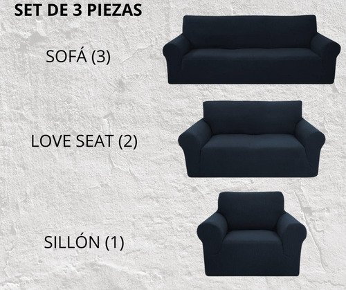 Cubre Sala Elástico Impermeable Set 3 Piezas Fundas Sillon Chocolate Lisa