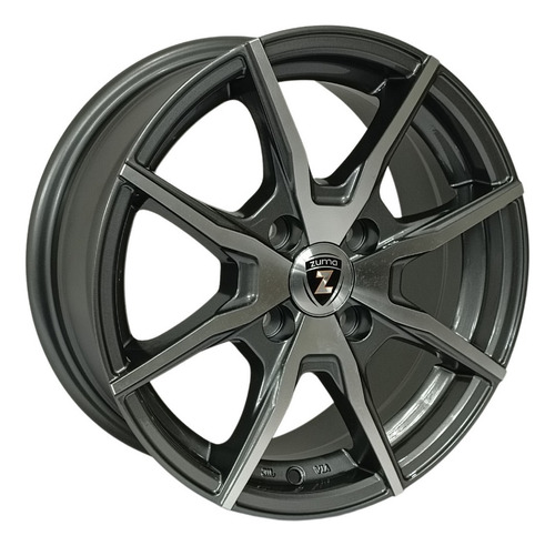 Jogo De Roda De Liga Leve Zuma Wheels Aro 14 3234 Gsp 4x100 Cor Grafite Diamantado