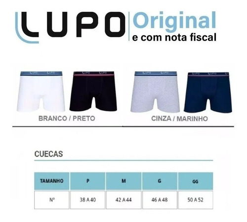 Imagem 8 de 10 de Kit 10 Cuecas Boxer Algodão Lupo 523-088 Promoção Algodão