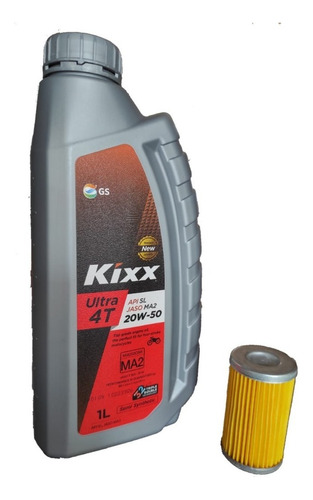 Aceite Kixx Ultra 4t 20w 50 + Filtro Aceite Pulsar 200