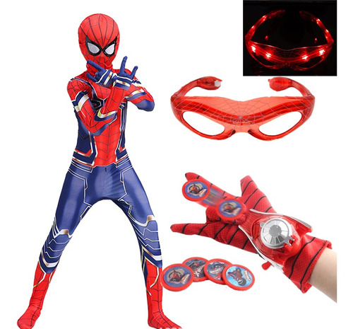 Conjunto Juvenil De Lujo Para Niños Disfraz De Spider Man 