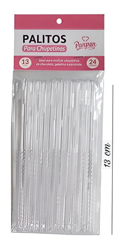 Palito Para Chupetin Cristal 13cm X24u Parpen - Cotillón Waf