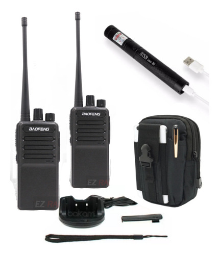 Par De Radios Baodeng C2 Kit Táctico Láser Y Riñonera 