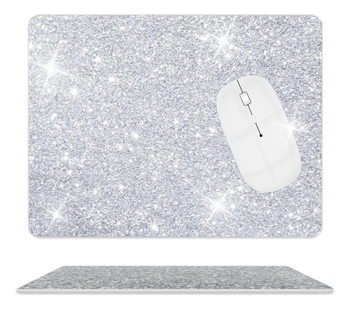 Alfombrilla De Ratón Diamond Silver Glitter Sparkle Mousepad