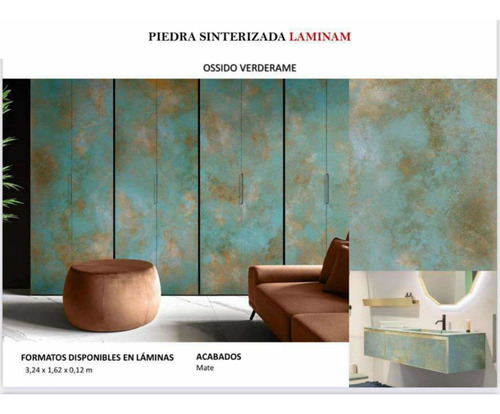 Eu Piedra Sinterizada Laminant Ossido Verde 12mm Mate