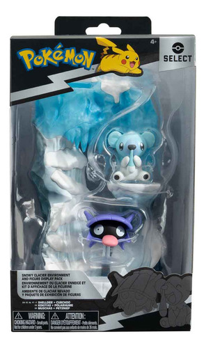 Ambiente Glacial 15cm Com Boneco Shellder E Cubchoo Pokémon