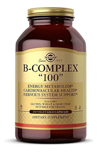 Solgar B-complex  100 , 250 Cápsulas Vegetales - Salud Del C