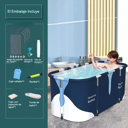 Bañera plegable Bañera de agua Portátil Aislamiento de 360 grados Bañera de  hidromasaje Cubo de baño plegable para de Baño Sauna Baño Bebé adulto Azul  Colco Cubo de bañera plegable