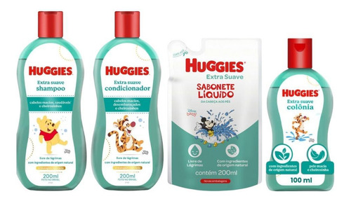 Shampoo Huggies 200ml+cond Huggies+sabonete Refill+colonia