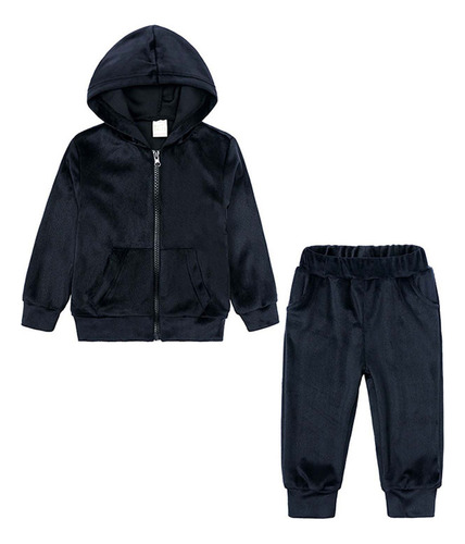 Conjunto De Pantalones Con Capucha De Manga Larga Para Niñas