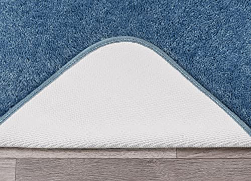 Juego De 4 Alfombras De Baño Azules Lavables