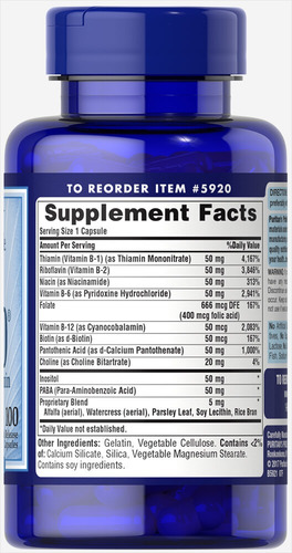 Vitamina B-50 Complex Complejo B Ca - Unidad a $620