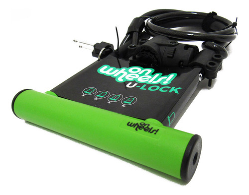 Candado U-lock Onwheels Largo Con Piola Y Soporte - Verde Color Azul