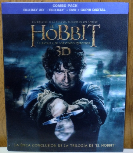 El Hobbit Batalla De Los Cinco Ejércitos Blu Ray 3d, 2d, Dvd (Usado)